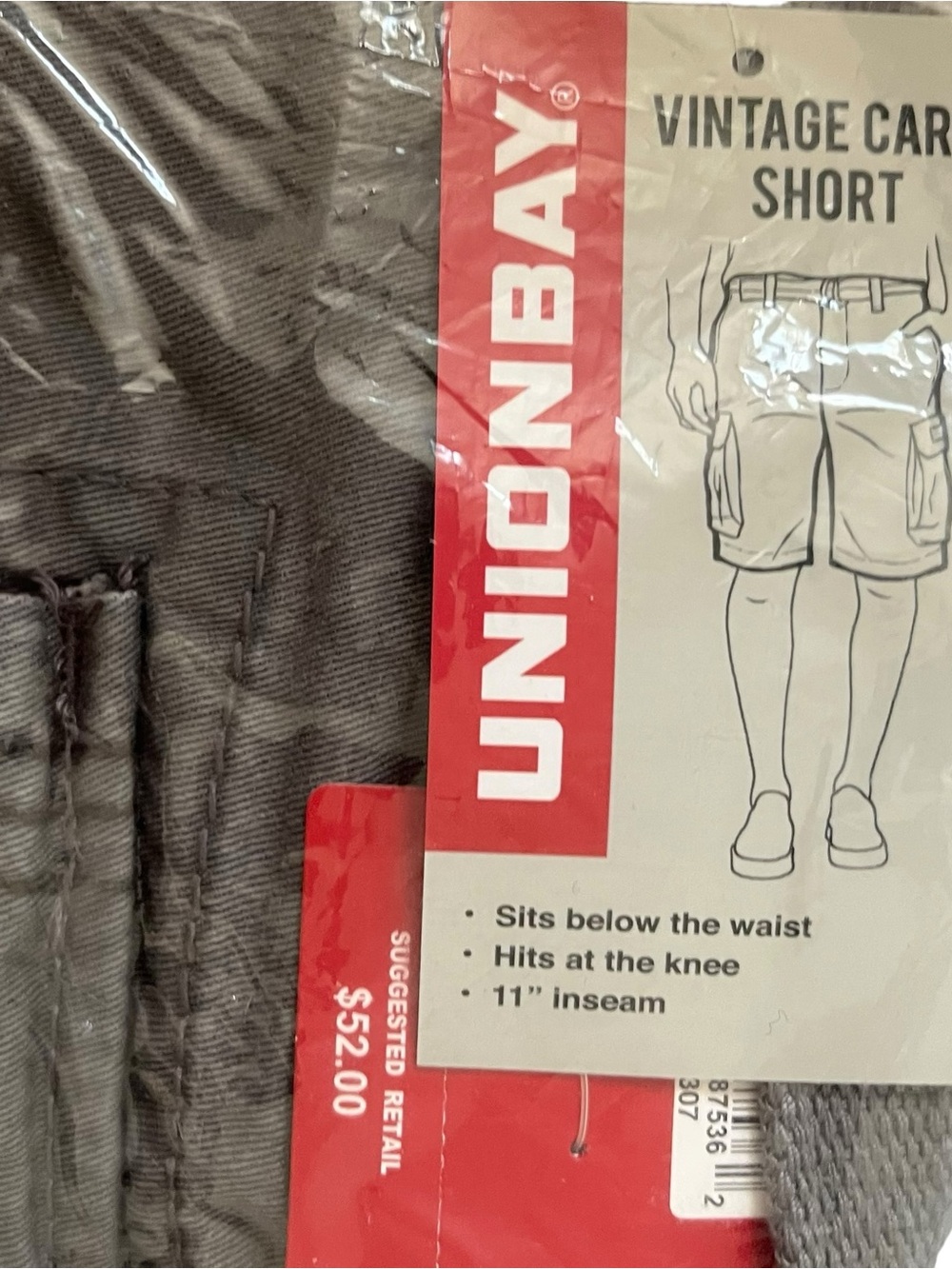 NWT Unionbay Men's Survivor Belted Cargo Shorts Big & Tall 48 Grey Goose New